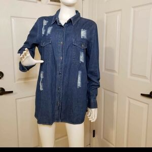 New Look Button Down Denim size Large